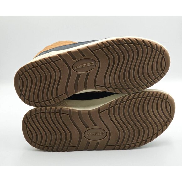 Lands End Women's Brown Navy Quilted  Front Zipper Ankle Boots Size 9.5  2867 - Picture 5 of 16